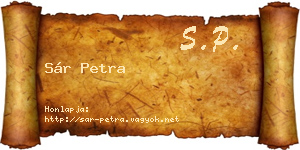 Sár Petra névjegykártya