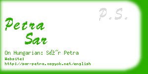 petra sar business card